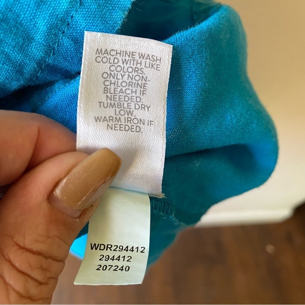 J.jill Love Linen Sleeveless Pintucked Summer Blue Lightweight Dress SZ XSP - Picture 11 of 12